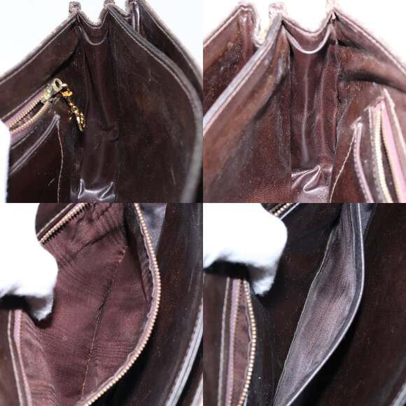 CELINE C Macadam Canvas Hand Bag Brown Gold - Picture 12 of 13